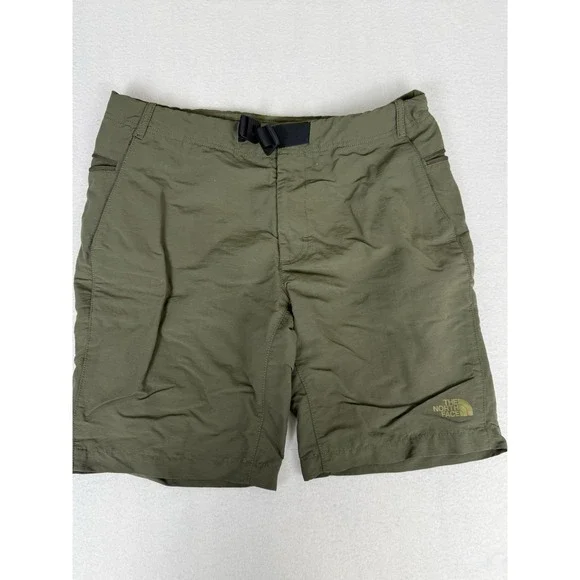 The North Face Shorts Men 32 Green 100% Nylon Belted Kayak Boating Swim - Picture 1 of 6